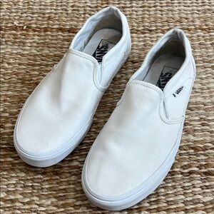 Vans Classic White Slip-On Woman’s Sneakers Shoes Size 9